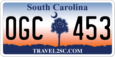 SC license plate OGC453