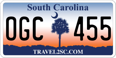 SC license plate OGC455