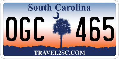 SC license plate OGC465