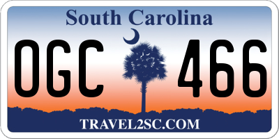 SC license plate OGC466