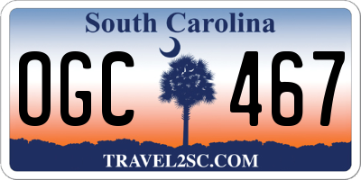 SC license plate OGC467