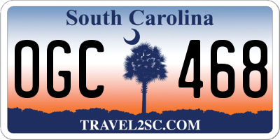 SC license plate OGC468