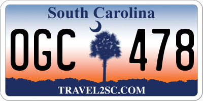 SC license plate OGC478