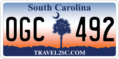 SC license plate OGC492