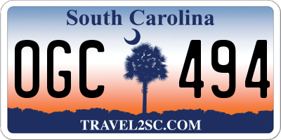 SC license plate OGC494