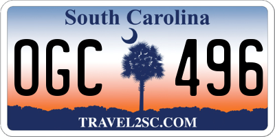 SC license plate OGC496
