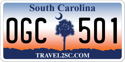 SC license plate OGC501