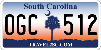 SC license plate OGC512