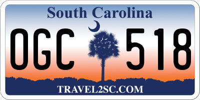 SC license plate OGC518