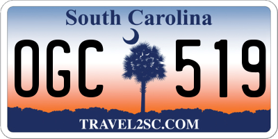 SC license plate OGC519