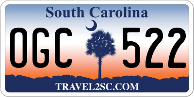 SC license plate OGC522