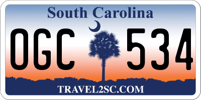 SC license plate OGC534