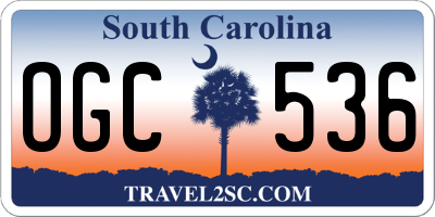 SC license plate OGC536