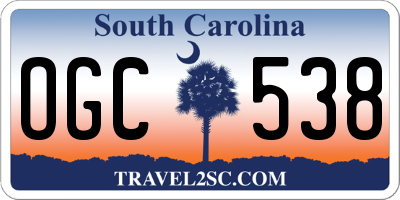 SC license plate OGC538