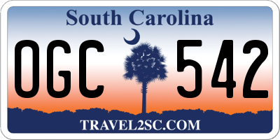 SC license plate OGC542