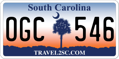 SC license plate OGC546