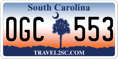 SC license plate OGC553