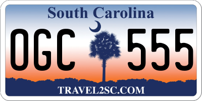 SC license plate OGC555