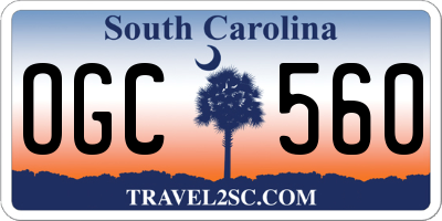 SC license plate OGC560