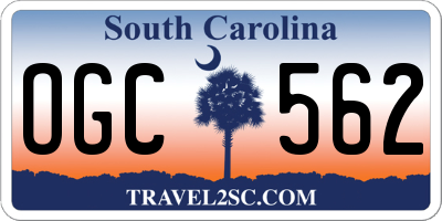 SC license plate OGC562