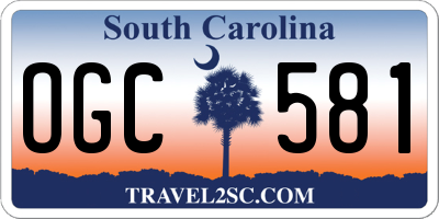 SC license plate OGC581