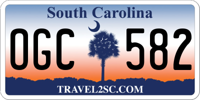 SC license plate OGC582