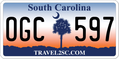 SC license plate OGC597