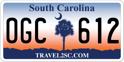 SC license plate OGC612