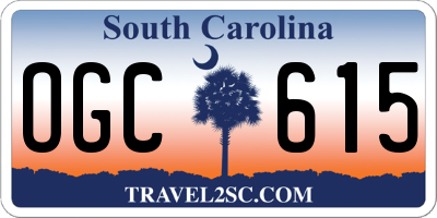 SC license plate OGC615