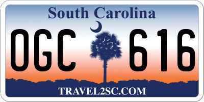 SC license plate OGC616