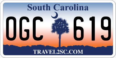 SC license plate OGC619