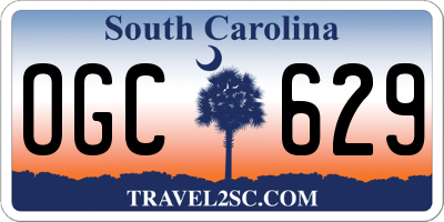 SC license plate OGC629