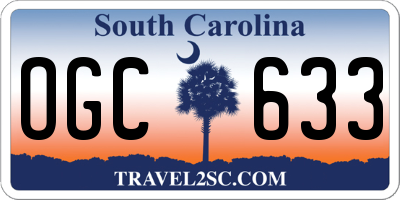 SC license plate OGC633