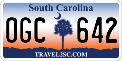SC license plate OGC642