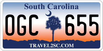 SC license plate OGC655