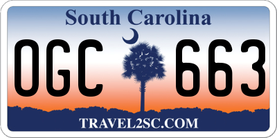 SC license plate OGC663