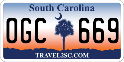 SC license plate OGC669