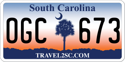 SC license plate OGC673