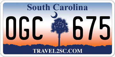 SC license plate OGC675