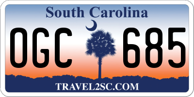 SC license plate OGC685