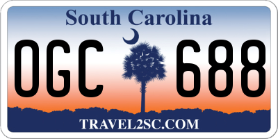 SC license plate OGC688