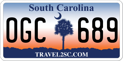 SC license plate OGC689