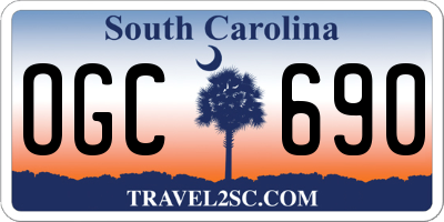SC license plate OGC690