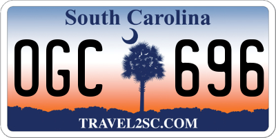 SC license plate OGC696