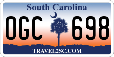 SC license plate OGC698