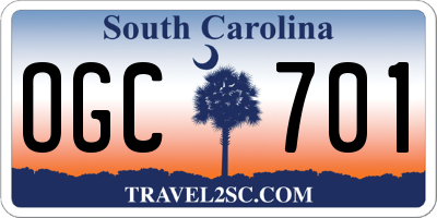 SC license plate OGC701