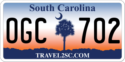 SC license plate OGC702
