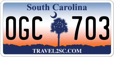 SC license plate OGC703