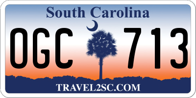 SC license plate OGC713