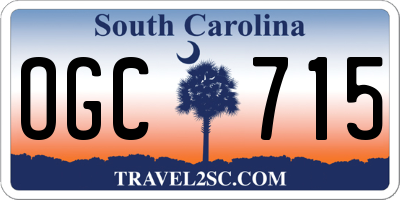 SC license plate OGC715